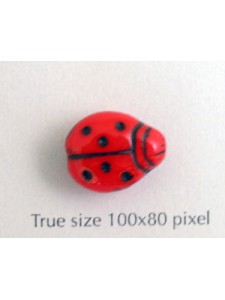 CZ Lady Bug 11x14mm Red w/black dots