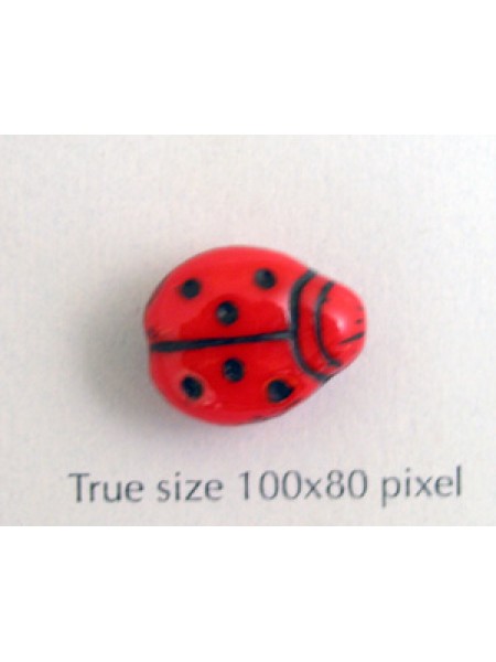 CZ Lady Bug 11x14mm Red w/black dots