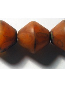 Czech Bicone 16mm Orange Swirl stone
