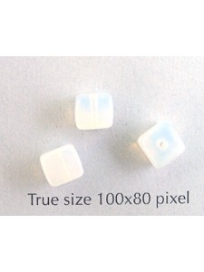 CZ Cube 5x7mm White Opal