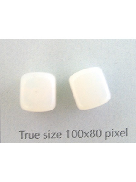 CZ Cube 8x11mm White Opal
