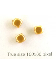 Pearl Cube Bead 6mm Gold