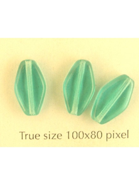 CZ Flat Oval Diamond 13x8mm Aqua Green