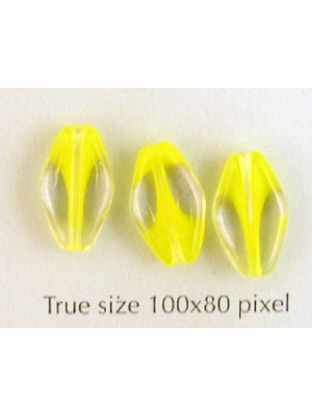 CZ Flat Oval Diamond 13x8mm Clear/Yellow