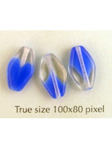 CZ Flat Oval Diamond 13x8mm Med Blue/Clr