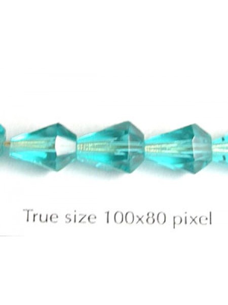 CZ Faceted Drop 7x9mm Aqua