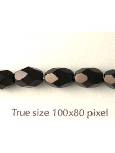 CZ Faceted Oval 6x8mm Black