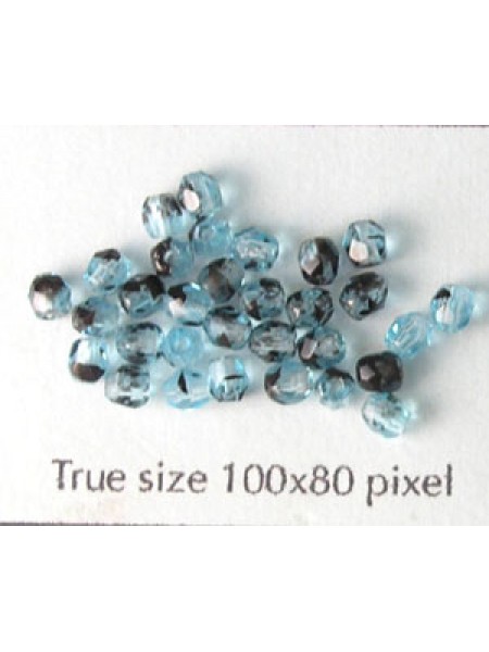 CZ Round Faceted 3mm Aqua Turtoise