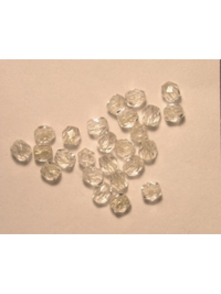 CZ Round Faceted 3mm Clear Silver/L