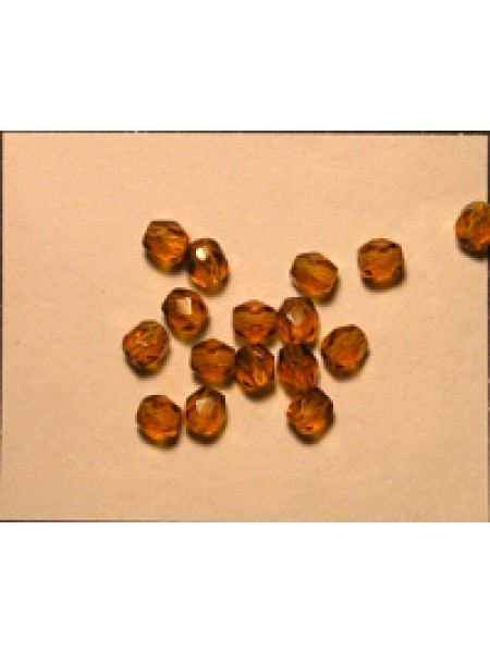 CZ Round Faceted 3mm Dark Topaz