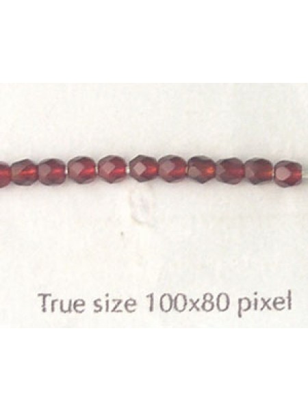 CZ Round Faceted 3mm Garnet