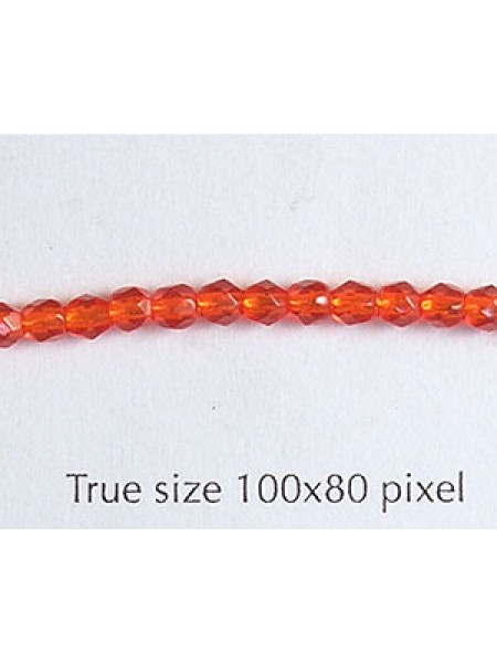 CZ Round Facted 3mm Mde Dk Orange