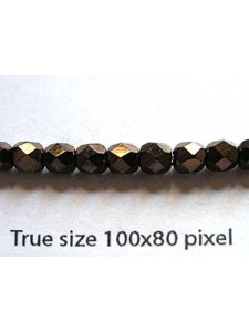 CZ Round Faceted Bead 4mm Dk Copper