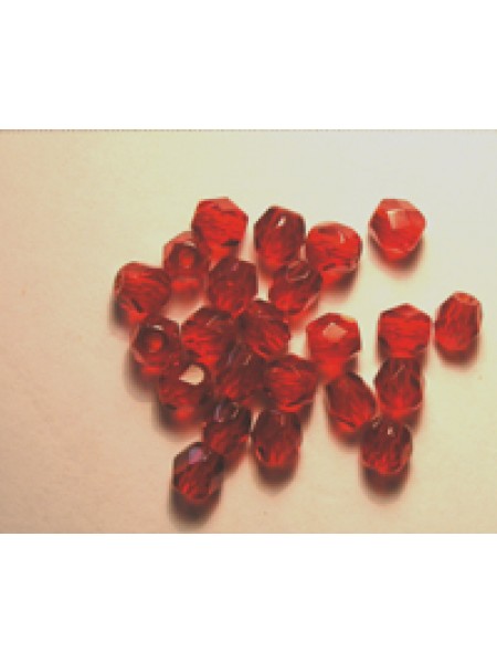 CZ Round Faceted 4mm Dark Ruby