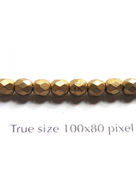 CZ Faceted RD 4mm Lt SIlk Gold