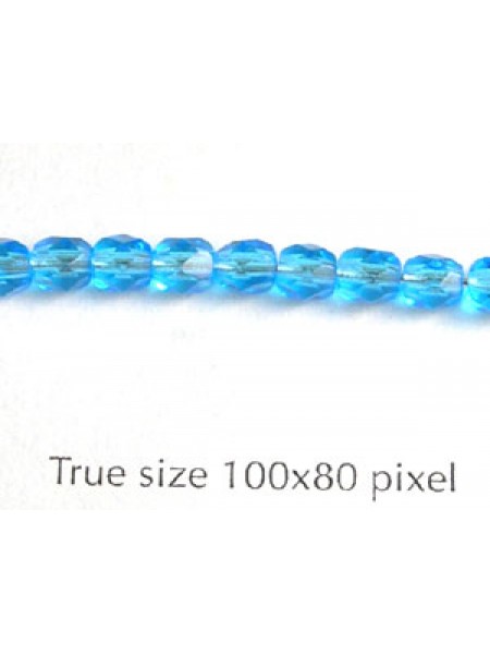 CZ Round Faceted 4mm Medium Aqua