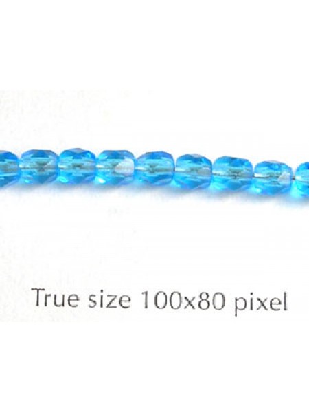 CZ Round Faceted 4mm Medium Aqua