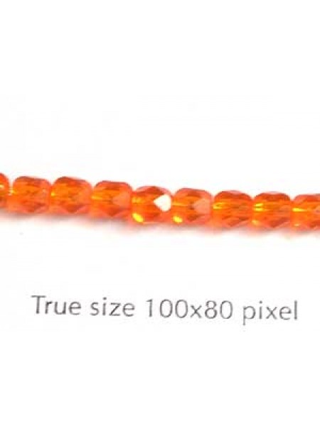 CZ Round Faceted 4mm Orange