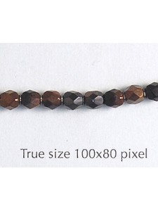CZ Round Faceted Bead 4mm Black/Gold/Sap