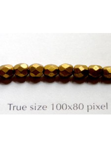 CZ Round Faceted 4mm Silk Gold