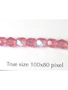 CZ Round Faceted 5mm Opal Pink AB