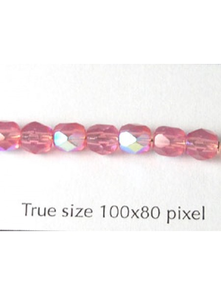 CZ Round Faceted 5mm Opal Pink AB