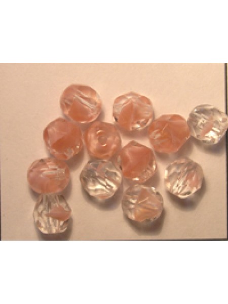 CZ Round Faceted 6mm 2 Tone Opal Pink