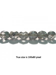 CZ Round Faceted 6mm clear 1/2 silver