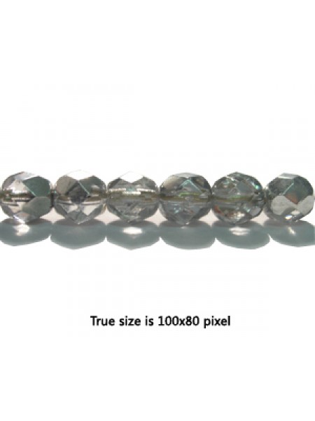 CZ Round Faceted 6mm clear 1/2 silver