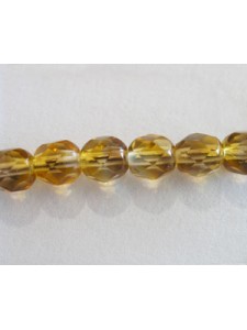 Czech Faceted bead 6mm Clear-topaz 3tone