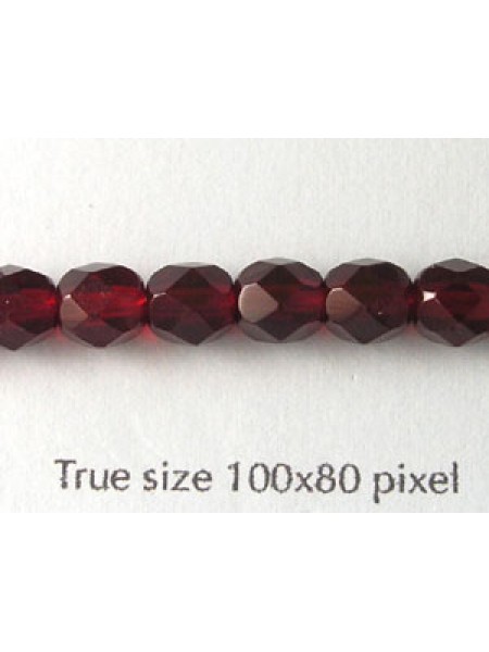 CZ Round Faceted 6mm Garnet