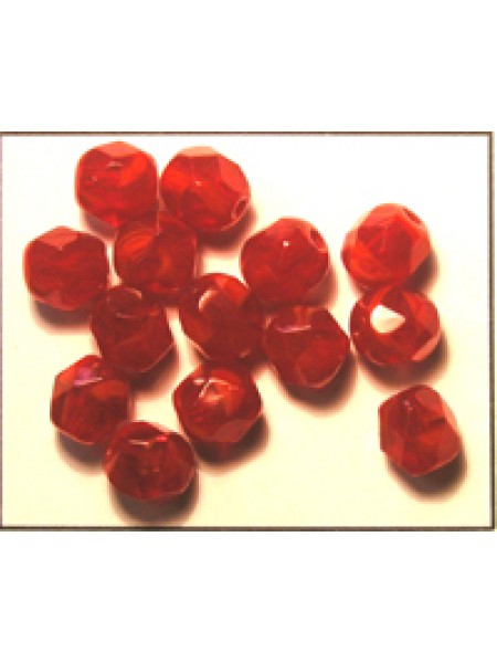 CZ Round Faceted 6mm Opal Dark Red