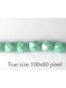 CZ Round Faceted 6mm Opal Green Luster