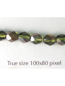 CZ Round Faceted 6mm Olive Valentinit