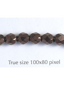 CZ Round Facted 6mm Picasso Dark Brown