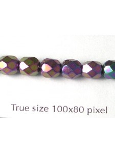 CZ Round Faceted Bead 6mm Purple Iris