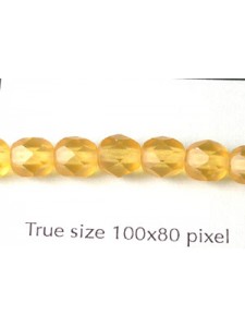 CZ Round Faceted Bead 6mmTopaz Matt