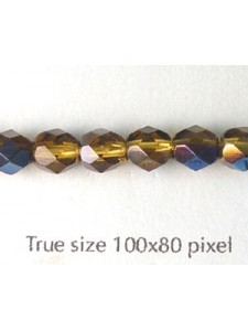 CZ Round Faceted Bead 6mm Topaz Azuro AB