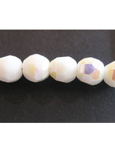 Czech Faceted bead 7mm White AB