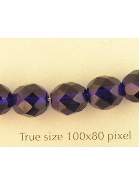 CZ Round Faceted 8mm Dk Sapphire