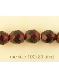 CZ Round Faceted 8mm Garnet