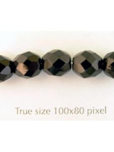 CZ Round Faceted 8mm Jet