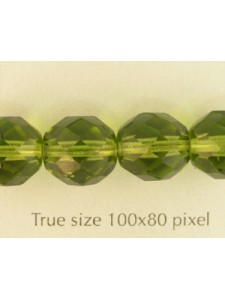 CZ Round Faceted 10mm Olive