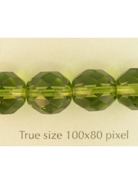 CZ Round Faceted 10mm Olive