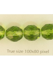 CZ Round Faceted bead 10mm Peridot