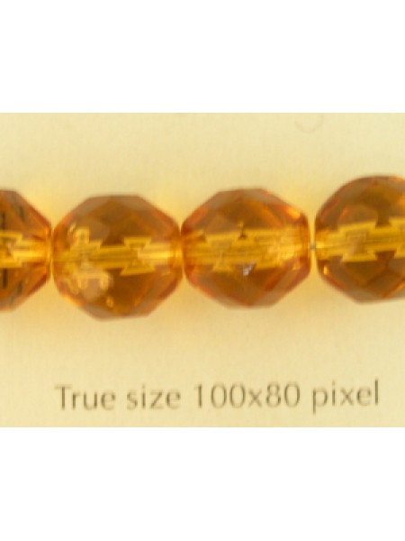 CZ Round Faceted 10mm Topaz