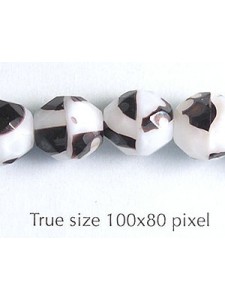 Czech Faceted 10mm Zebra White/black