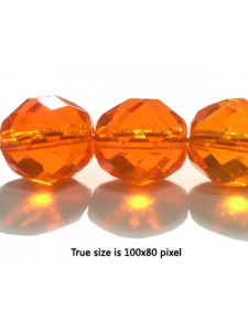 CZ Round Faceted 12mm Trans med Orange