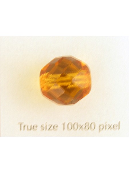 CZ Round Faceted Bead Topaz