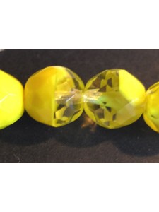 Cz Faceted Rd 12mm Bead Yellow & clear